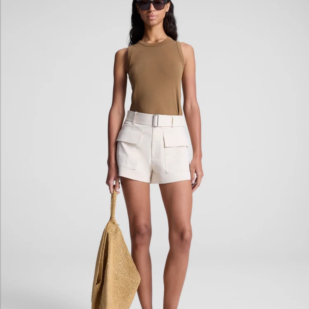 A.L.C. High Waist Cream Shorts
